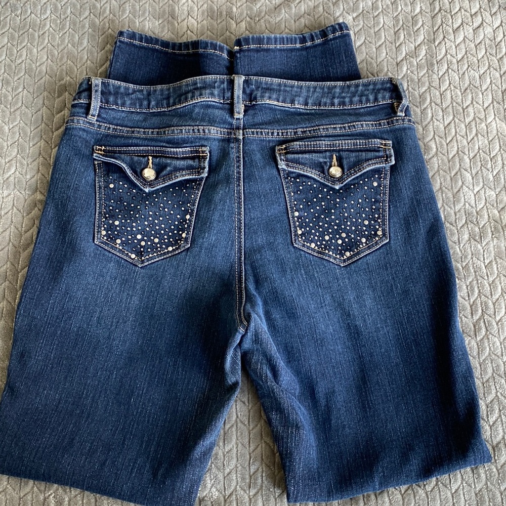 Studded denim jeans. Bootcut size 12